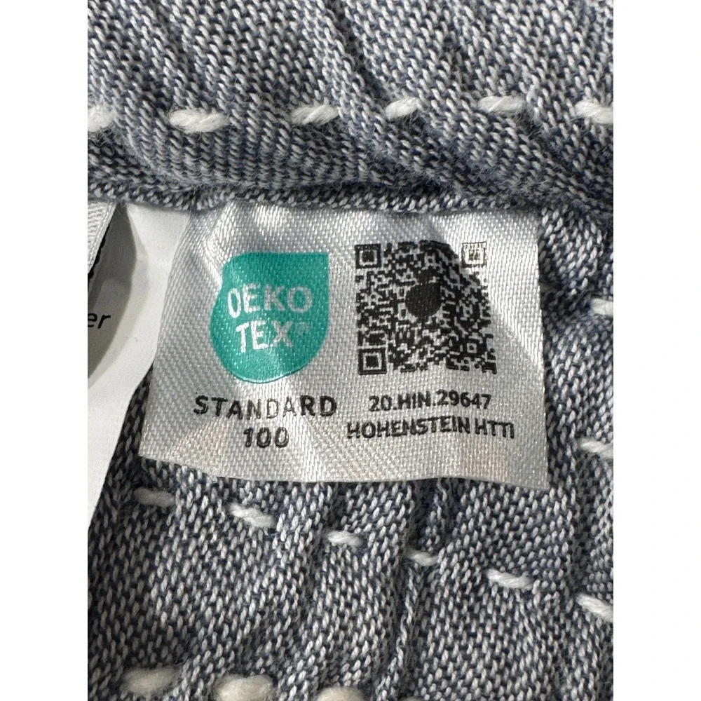 Quince Blue Grey Channel Stitch Organic Cotton Pillow Shams Set of 2 Kantha